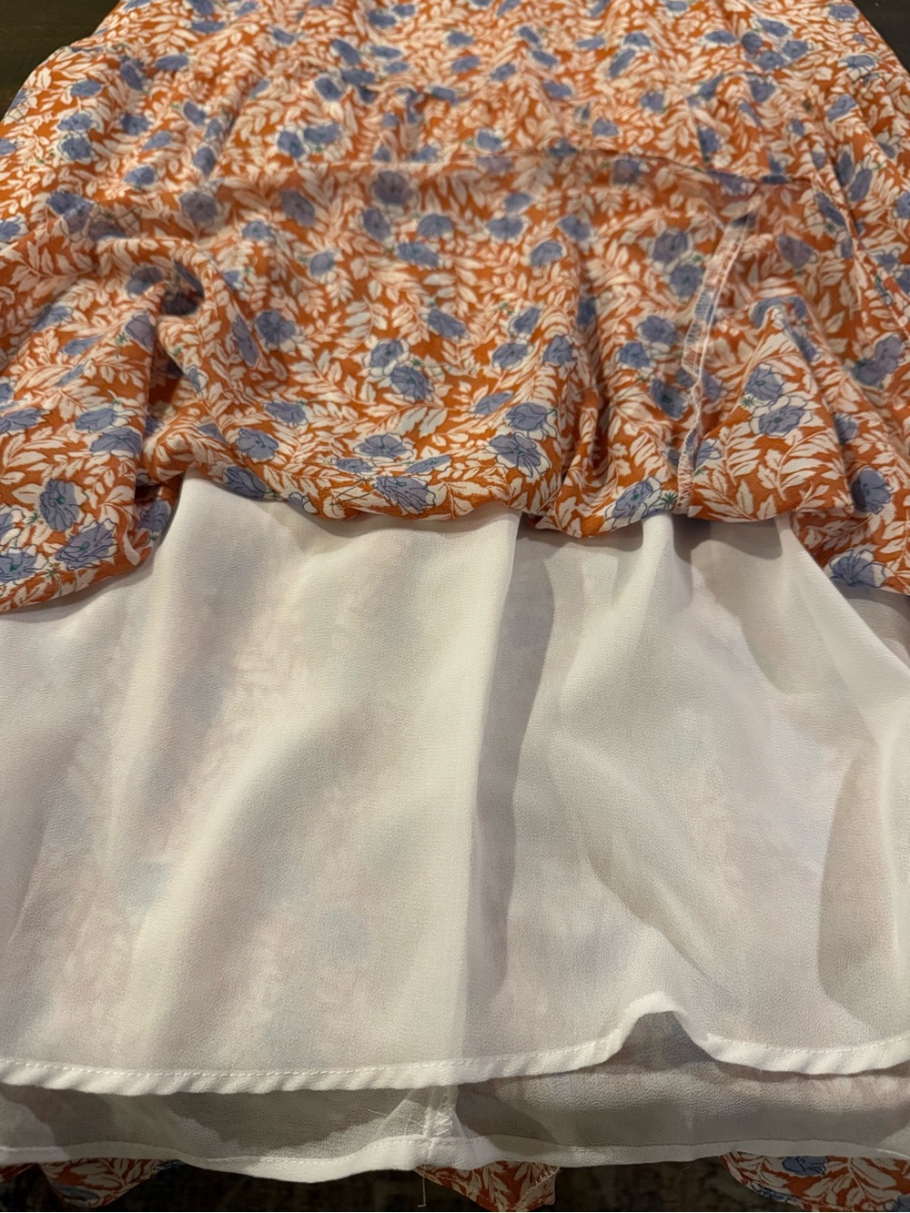 Carly Jean Los Angeles Floral Smocked Midi Dress Blue Rust Boho Small - Picture 10 of 13